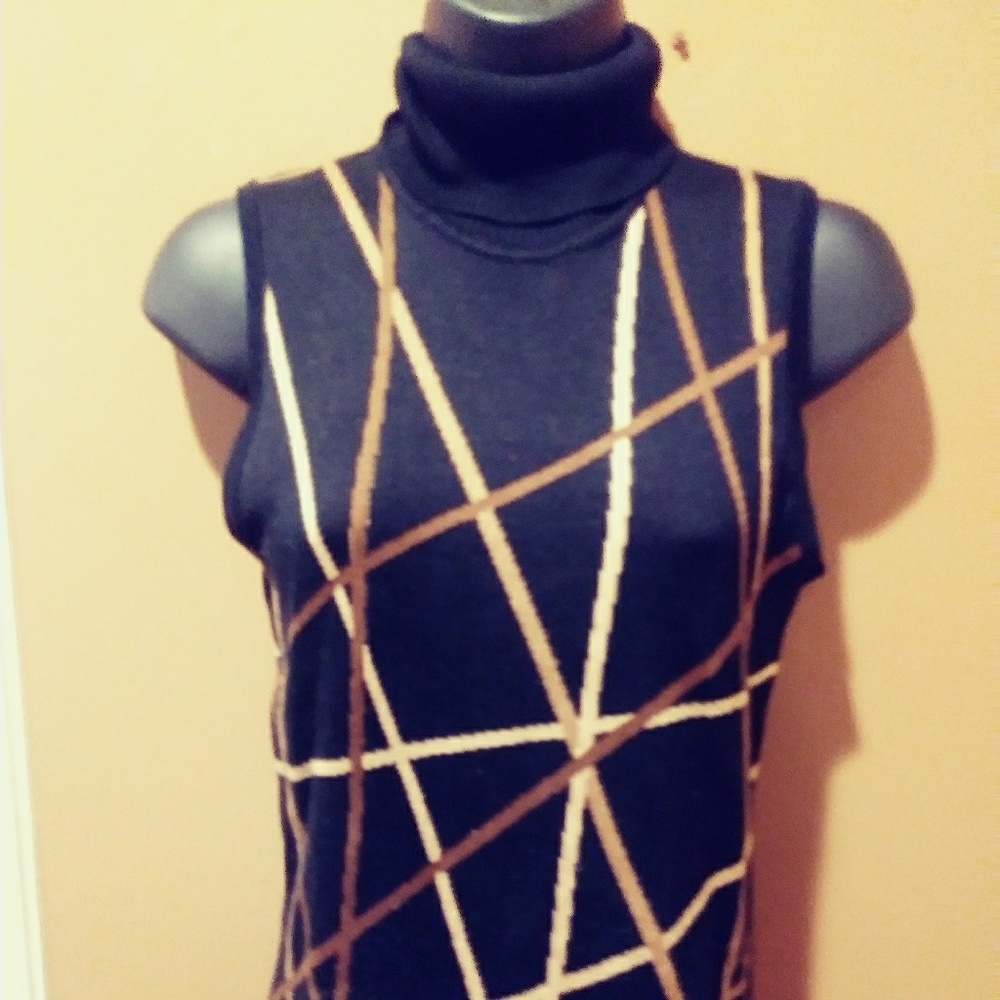 TTL Evie 100% Silk Turtleneck Shirt Size Small